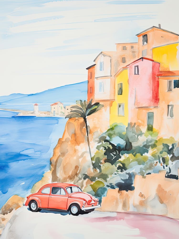 Watercolor Italian Coast 2