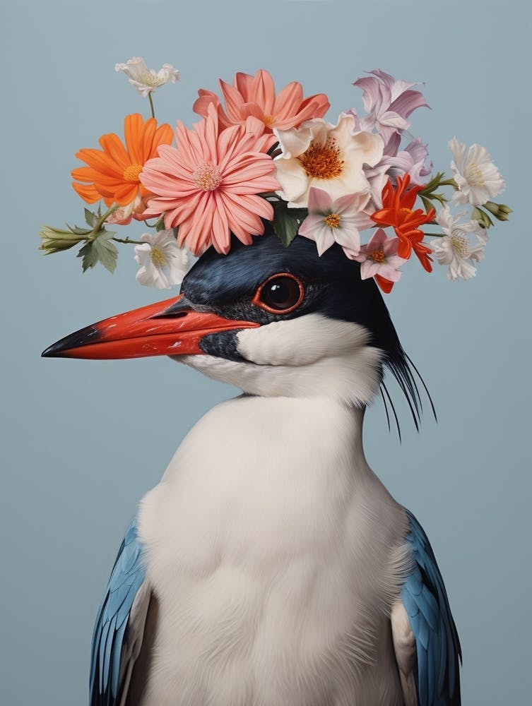 Bird With A Flower Crown Common Tern 4