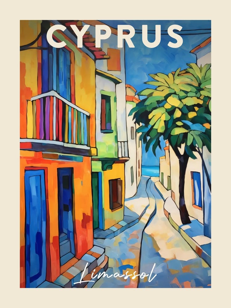 Limassol Cyprus 2 Fauvist Painting  Travel Poster