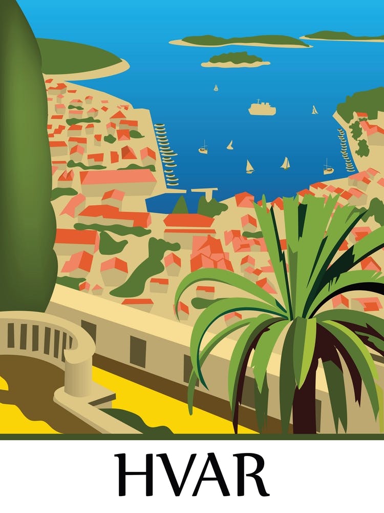 Hvar, Aerial View on the Coast, Croatia