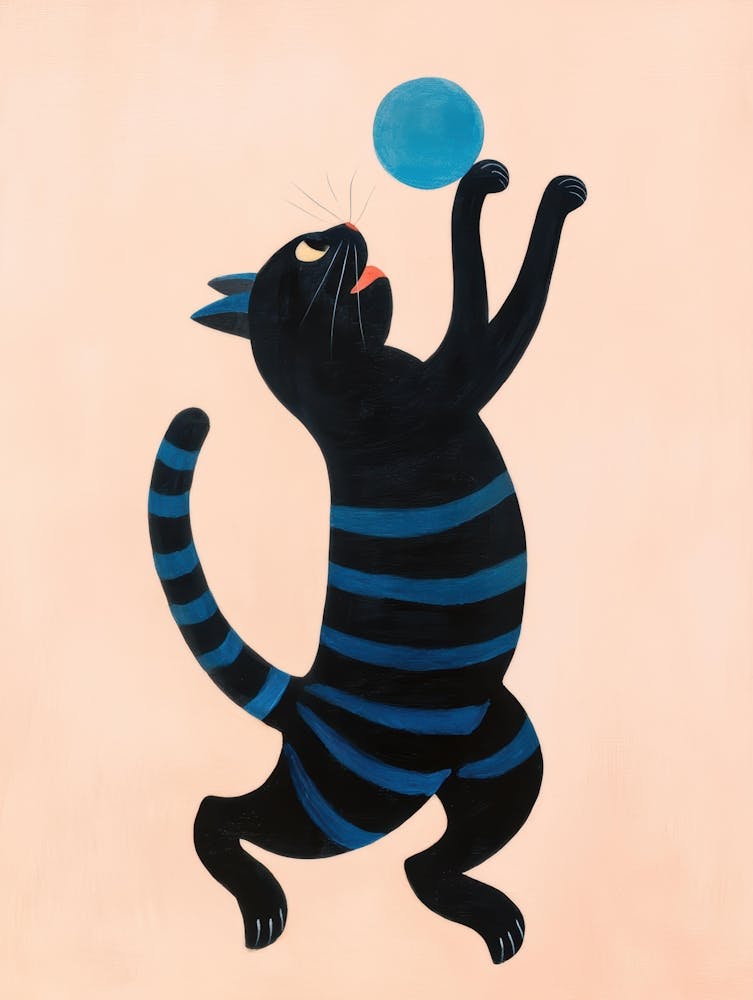 Cat Playing With A Ball 2