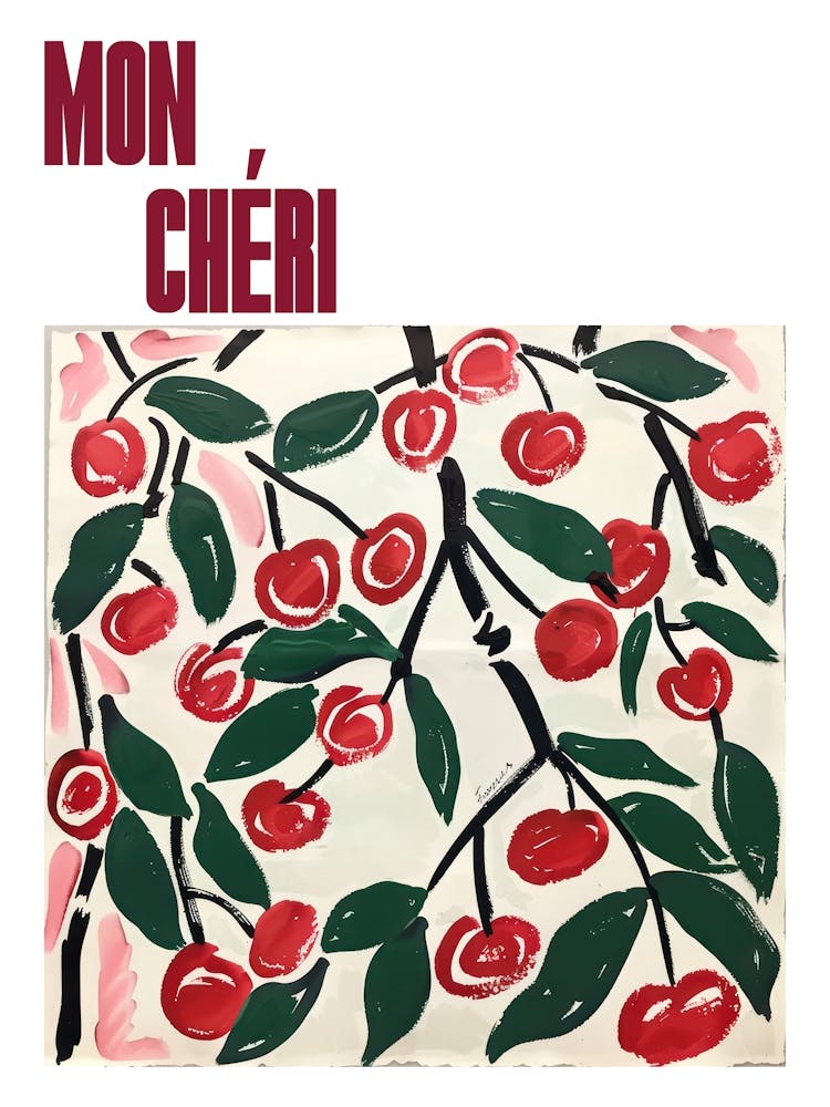 Mon Cheri Poster Summer Cherries Painting Matisse Style 13