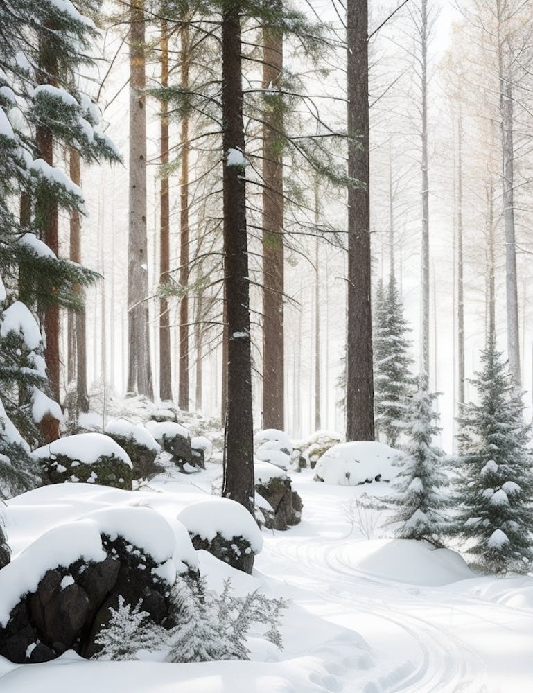 Scandinavian Nordic Forest Neutral Scene