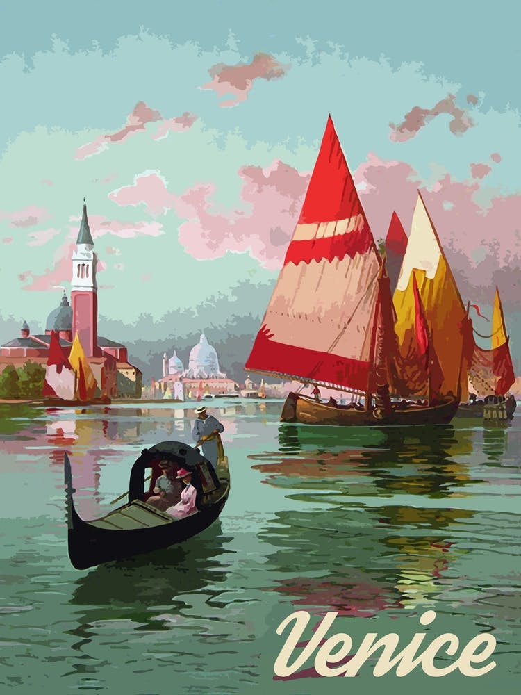 Sailing Near Venice Coast, Italy