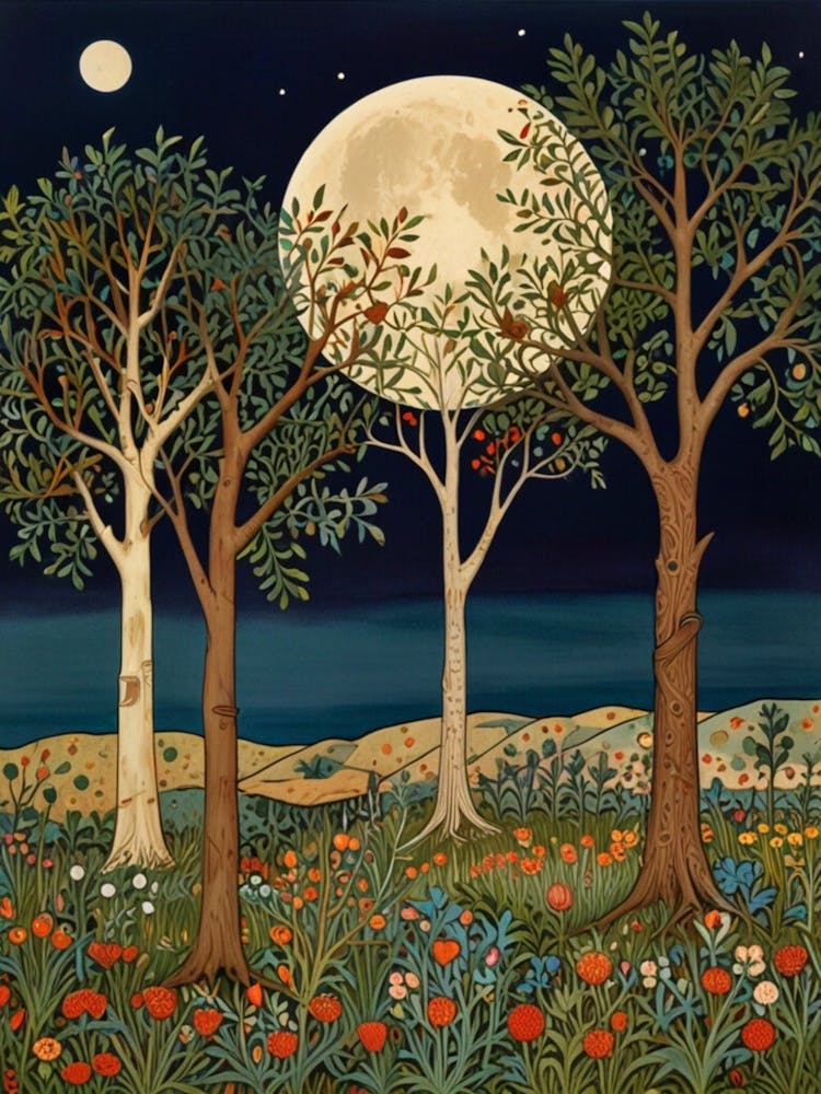 William Morris Moonlight In The Woods 120