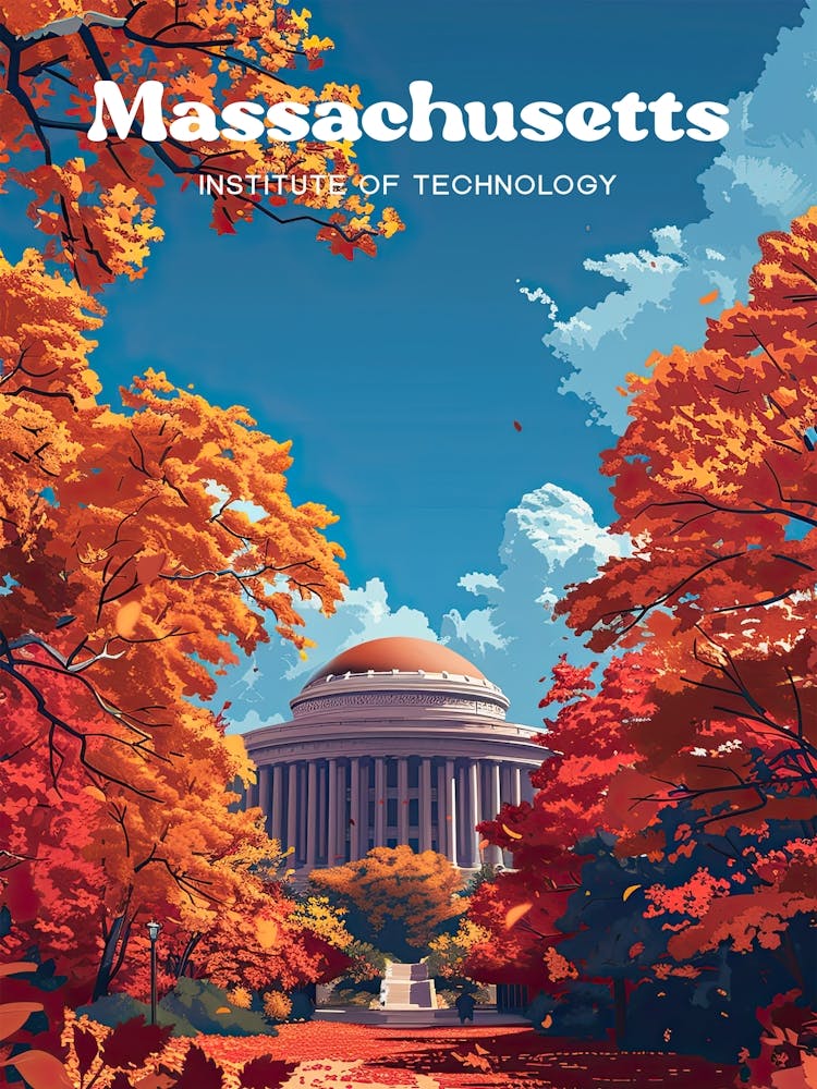 Massachusetts Institute Of Technology College Travel Illustration
