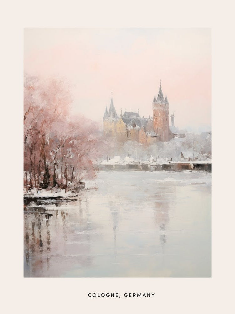 Dreamy Winter Painting Poster Cologne Germany 1