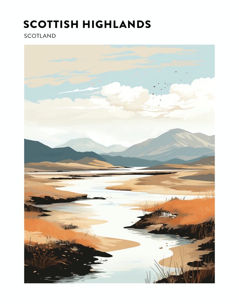 Scottish Highlands Scotland 1 Wanderweg-Landschaftsposter