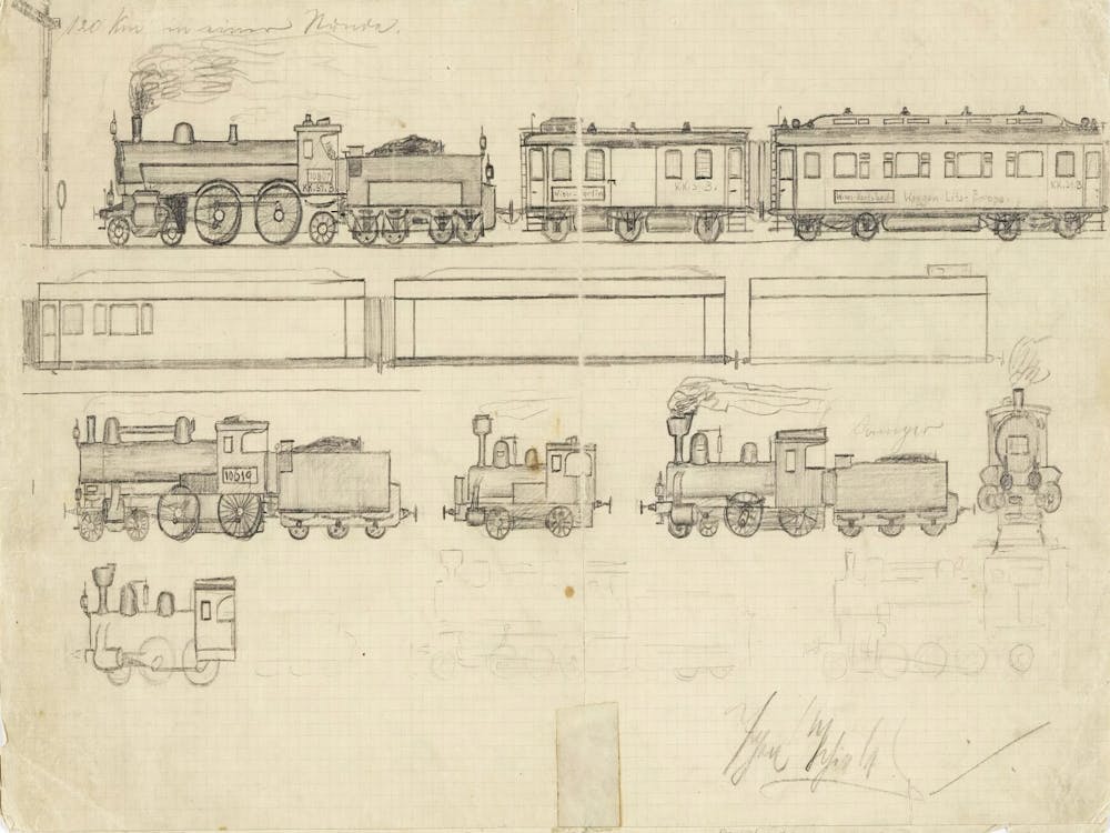Railways (Child's Drawing), Egon Schiele