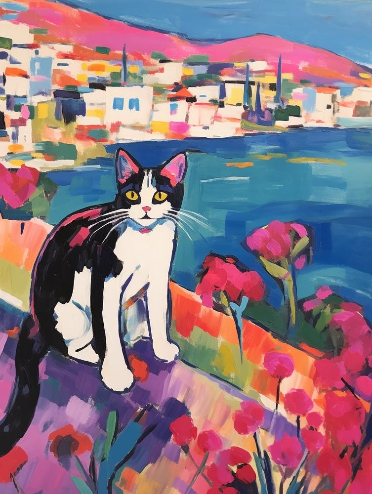 Painting Of A Cat In Kusadasi Turkey 4
