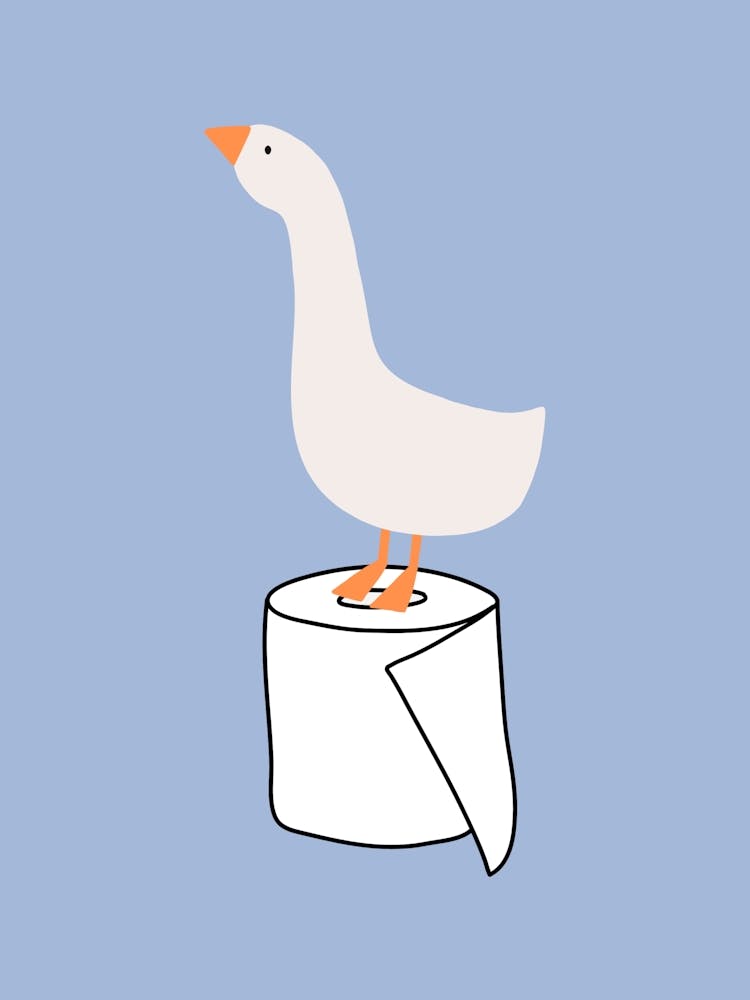 Silly Goose on Toilet Paper Blue