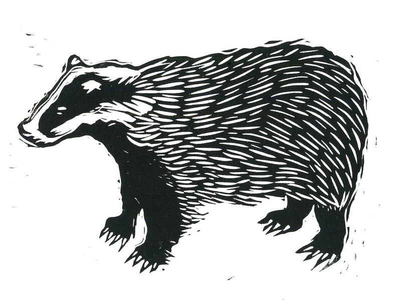 Badger Linocut
