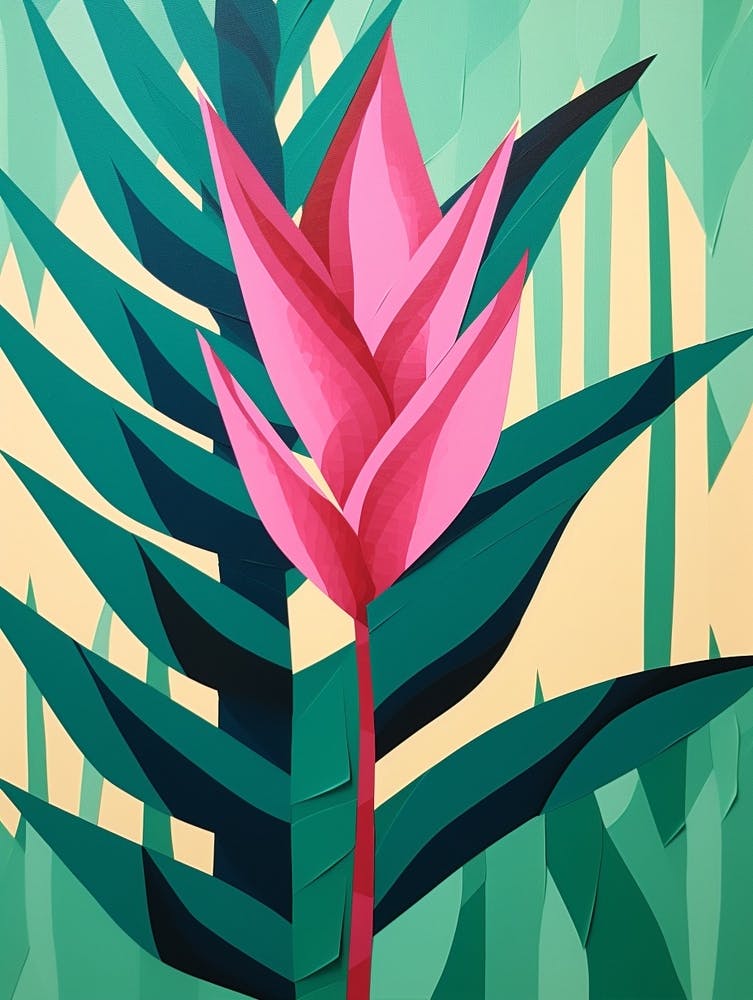 Cut Out Style Flower Art Heliconia 2