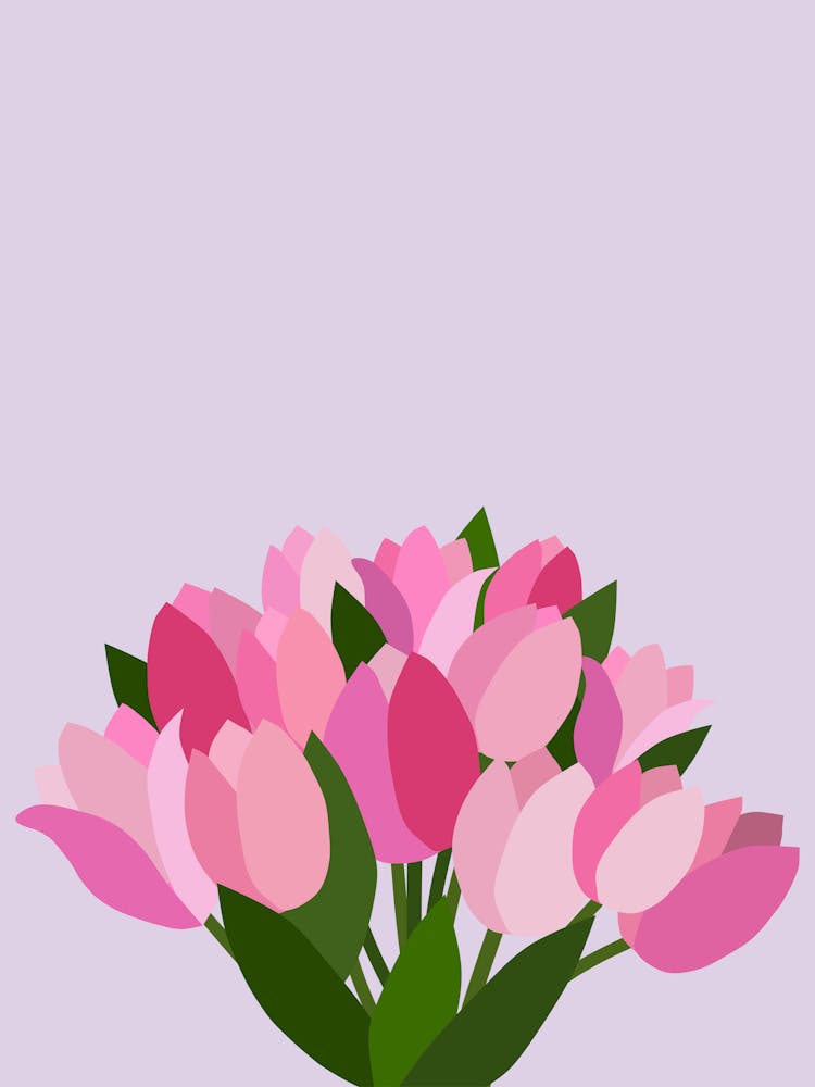 Fresh Tulips - Pink And Purple Floral