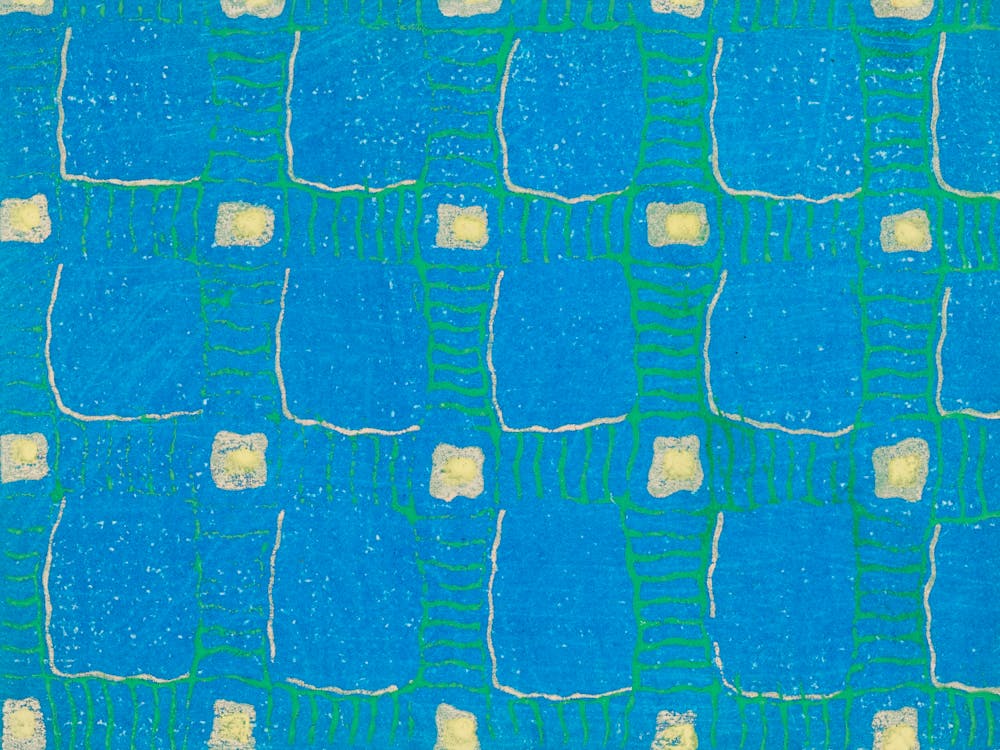 Vintage Ukiyo-e Woodblock Print Of Japanese Textile, Shima Shima, Furuya Korin (154)