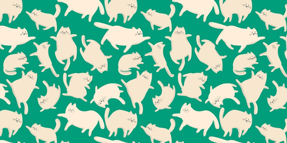 Cats Green Pattern