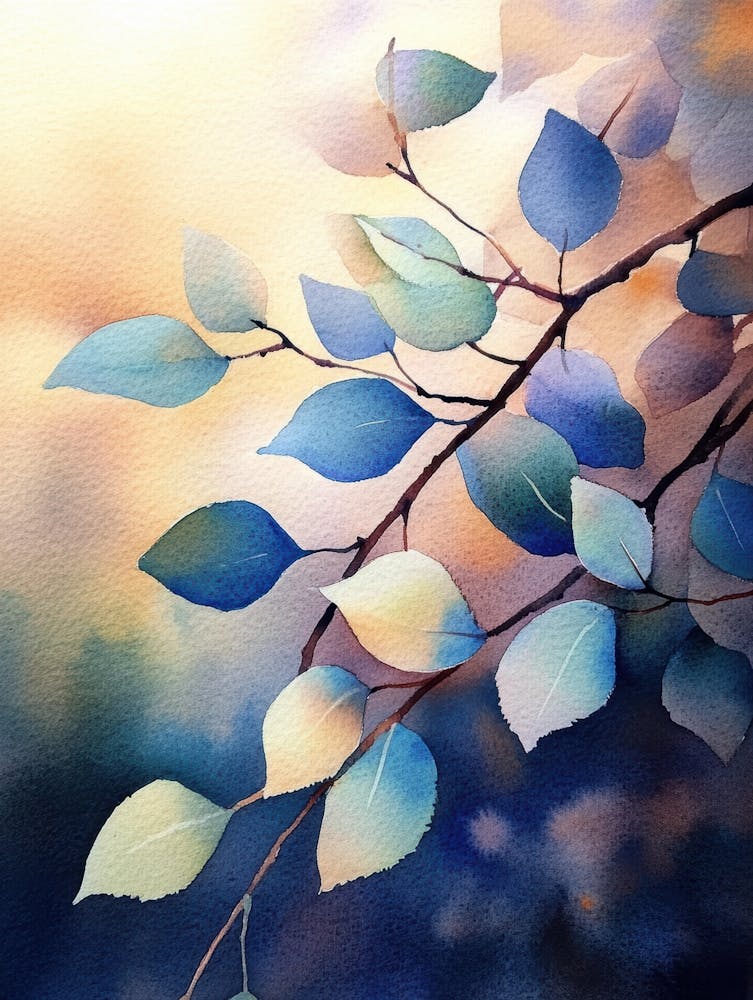 Watercolor Of Autumn Leaves 1