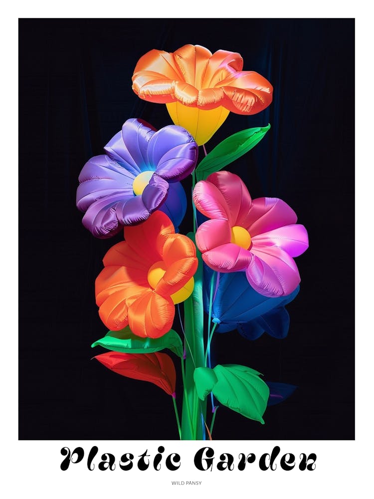 Bright Inflatable Flowers Poster Wild Pansy 3