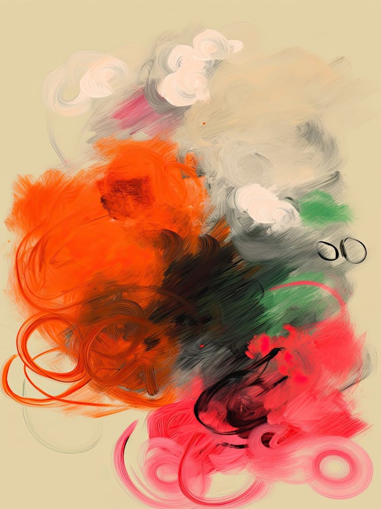 Brush Stroke Flowers Abstract 3