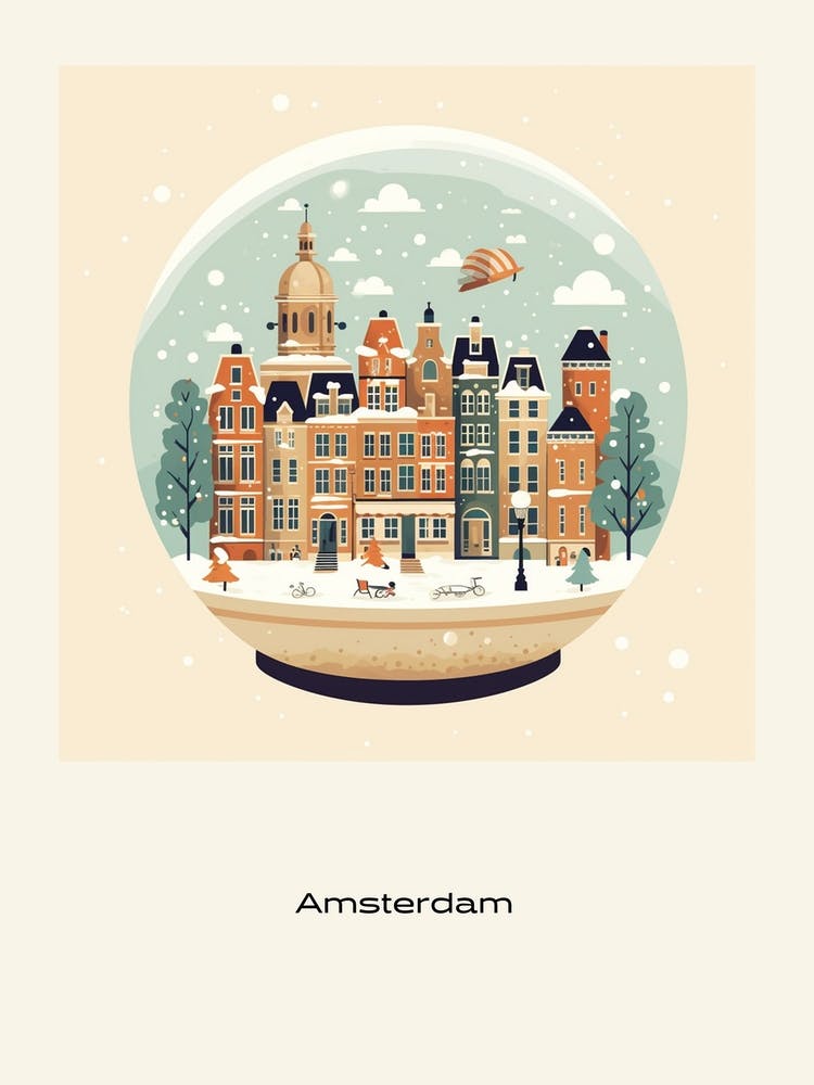 Amsterdam Netherlands 7 Snowglobe Poster