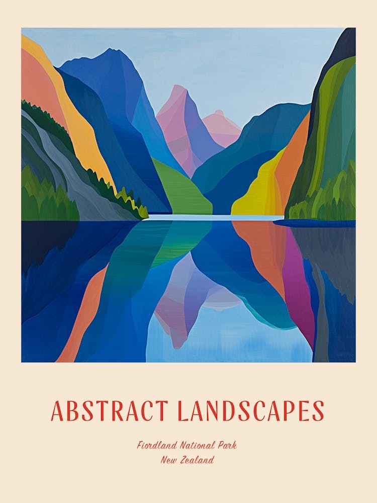 Colourful Abstract Fiordland National Park New Zealand 5 Poster