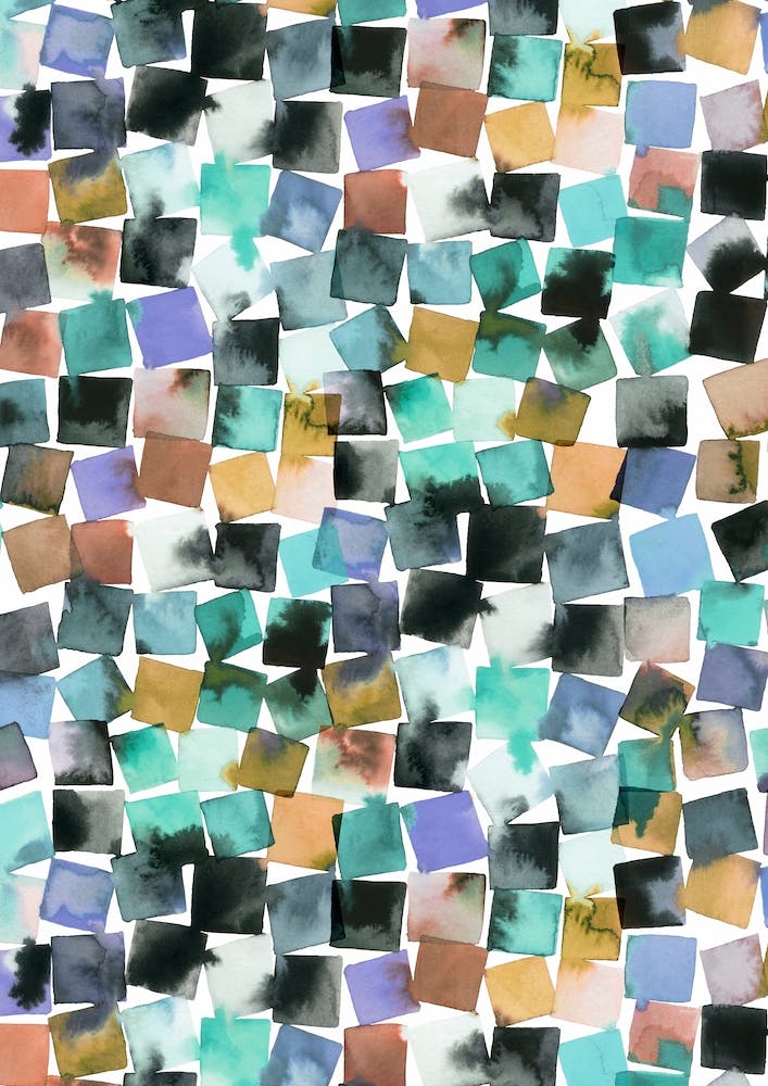 Watercolor Plaids Aqua