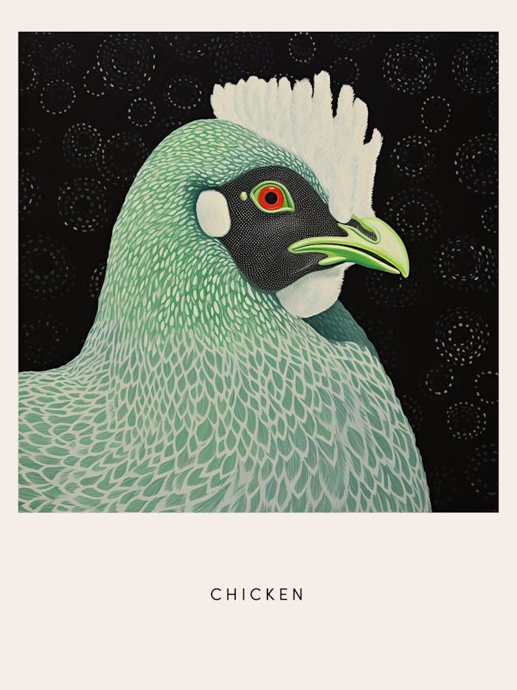 Ohara Koson Inspired Bird Painting Chicken 5 Poster