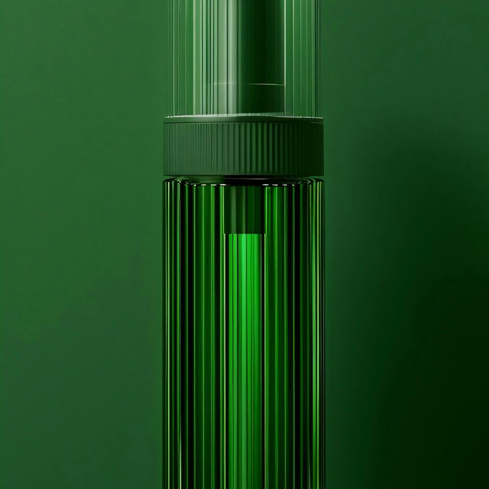 Green Bottle On A Green Background