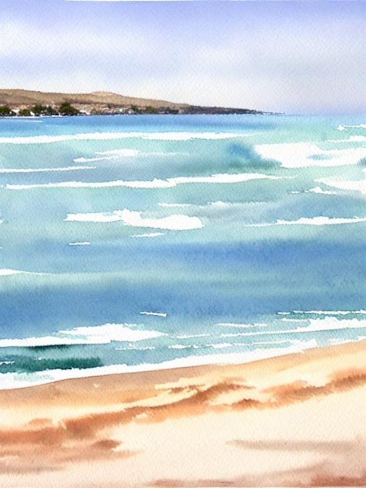 Coronado Beach 4, San Diego, California Watercolour