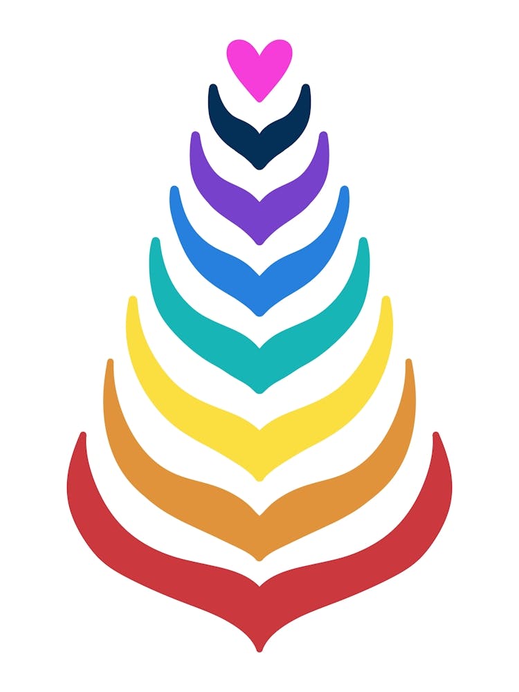 WA240004 - Colorful Heart and Rainbow Tree - Vibrant Love and Pride Art