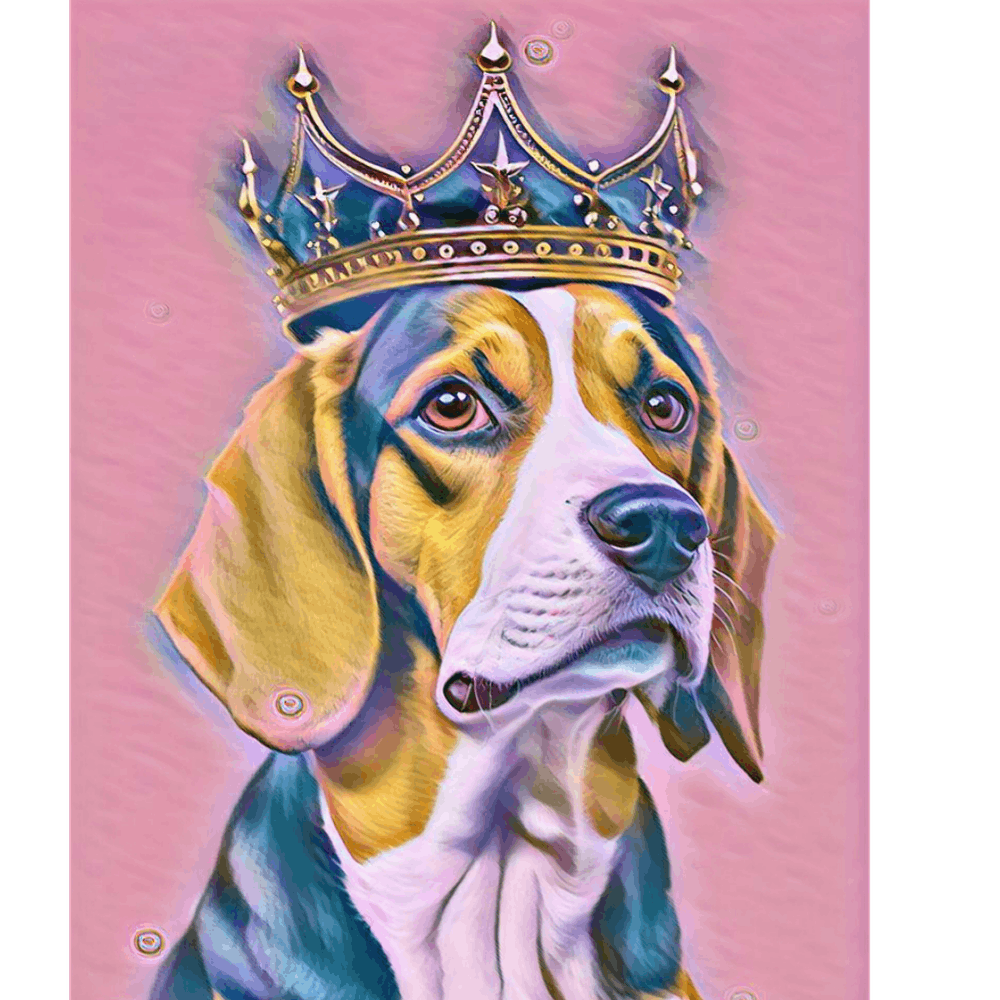 Beagle Dog With Crown
