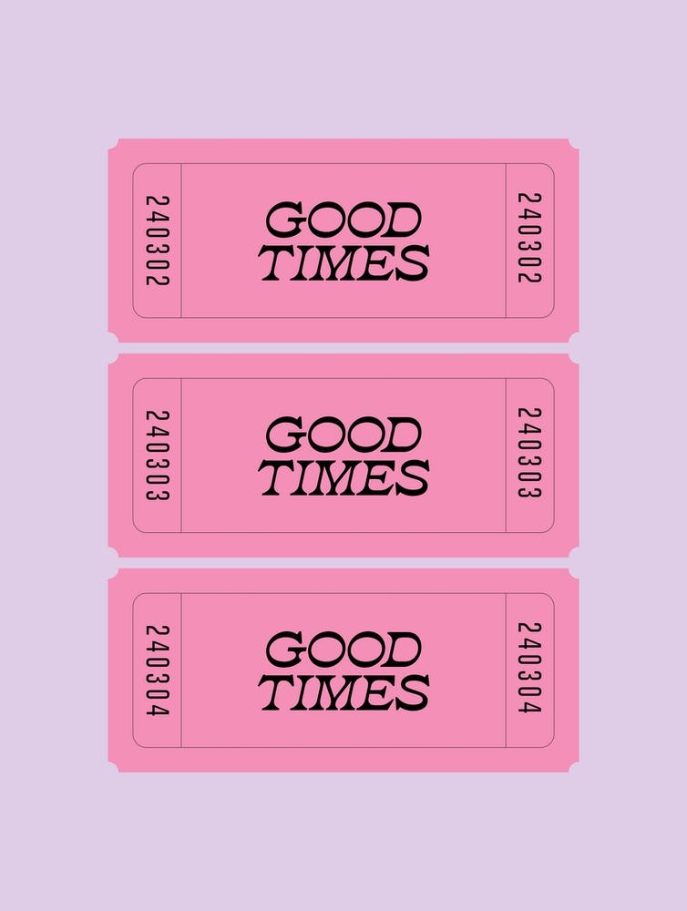 Lilac And Pink Good Times Retro Ticket