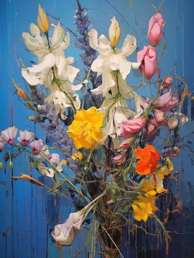 Abstract Flower Painting Aconitum 2