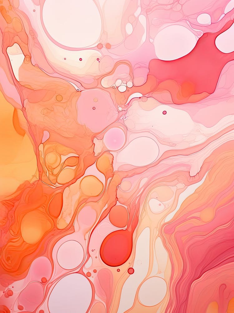 Pink And Orange Flow Asbtract Painting 1