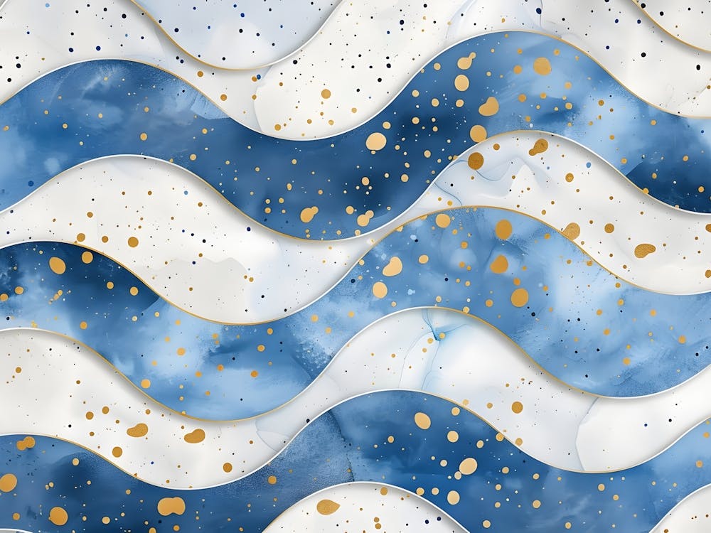 Blue And Gold Waves 1