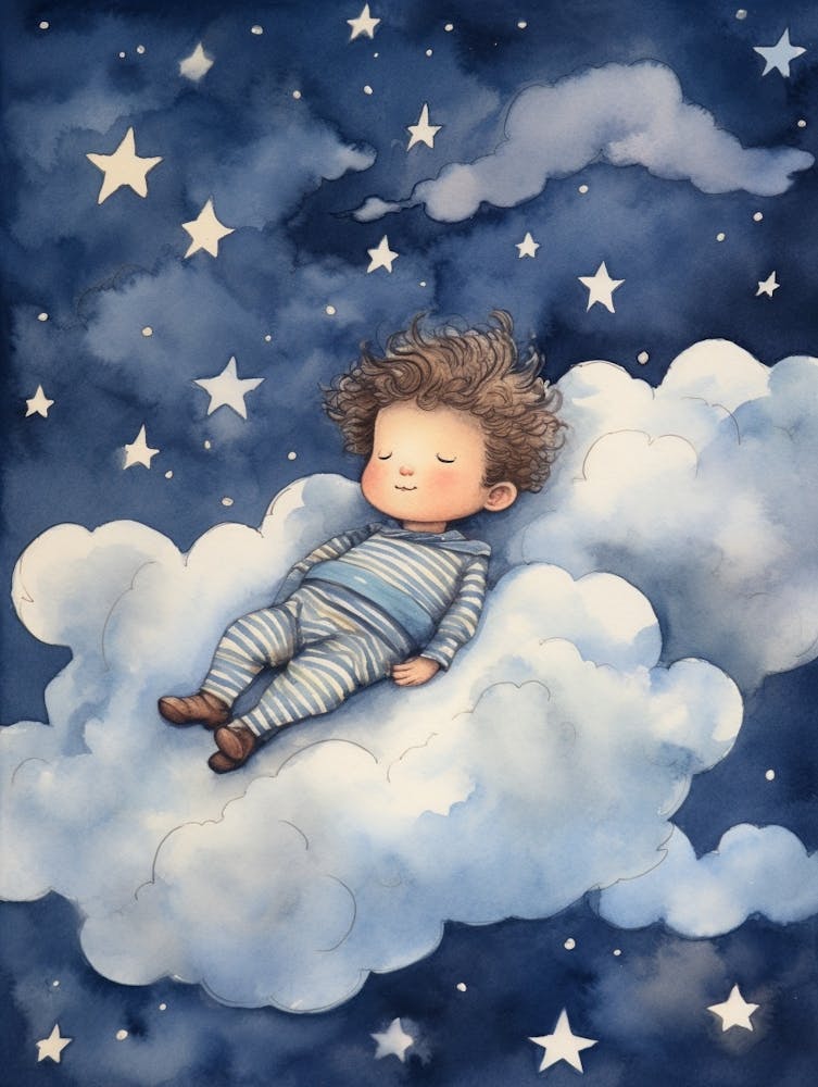 Boy Sleeping In Clouds 2