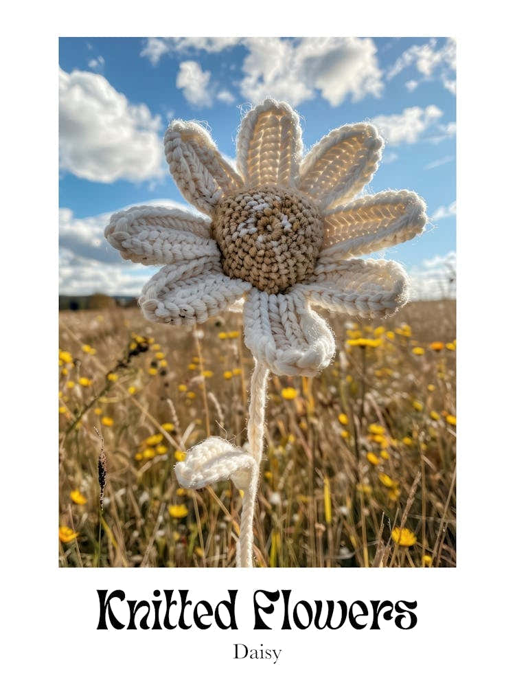 Knitted Flowers Daisy 4