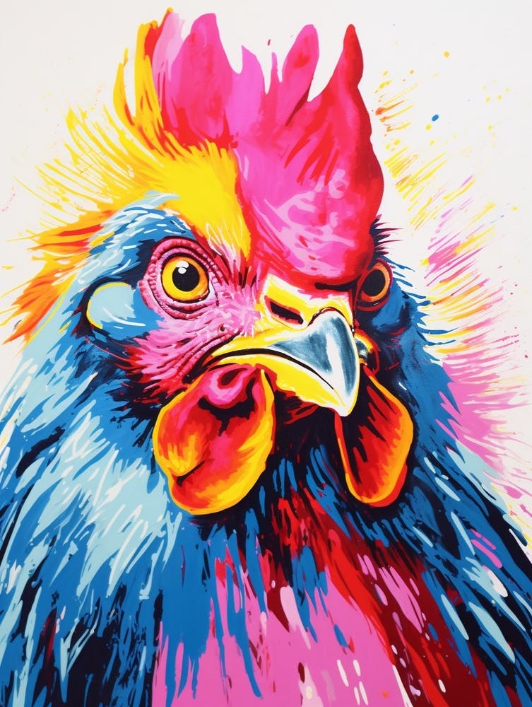 Andy Warhol Style Bird Chicken 2