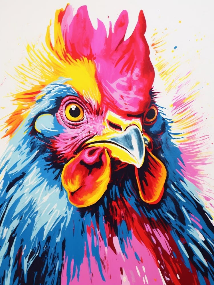 Andy Warhol Style Bird Chicken 2