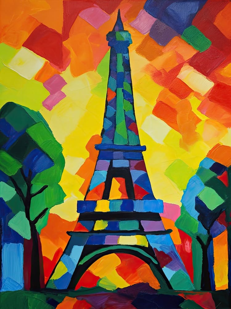 Eiffel Tower Paris France Henri Matisse Style 9