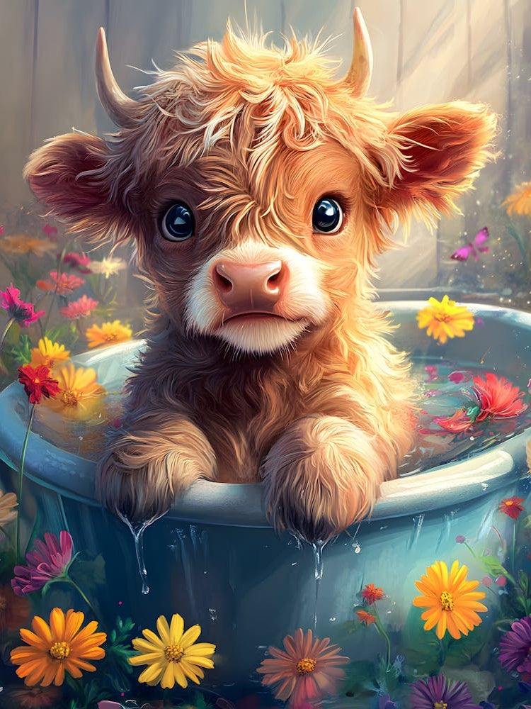 Cute Cow In A Tub 5