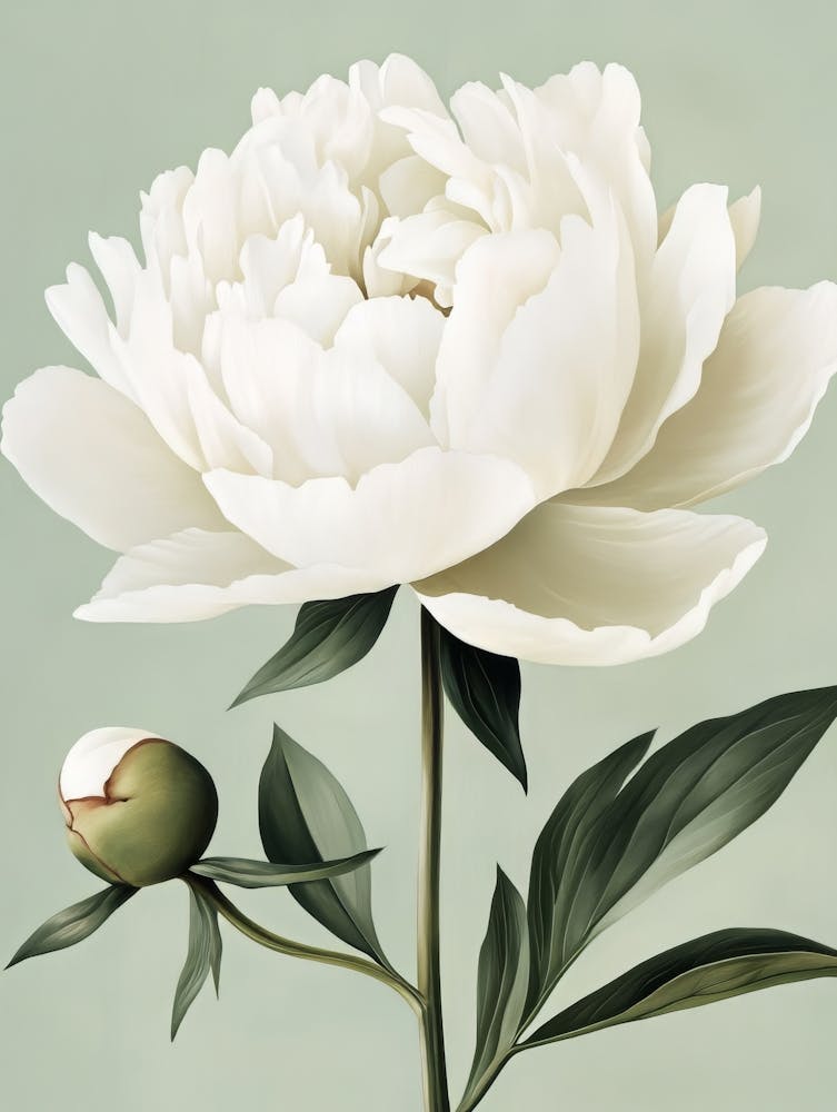 White Peony Flower 2