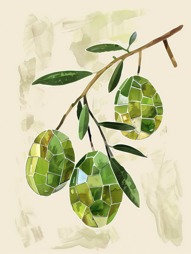 Disco Ball Little Olives Branch Mosaic Painting Kitchen