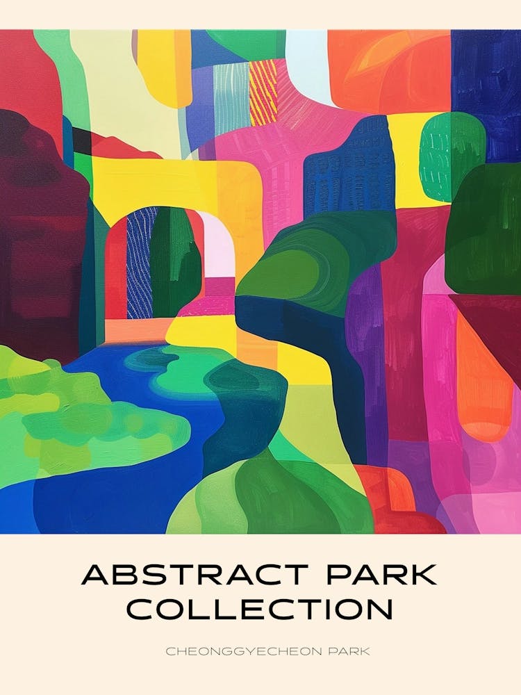 Abstract Park Collection Poster Cheonggyecheon Park Seoul 2