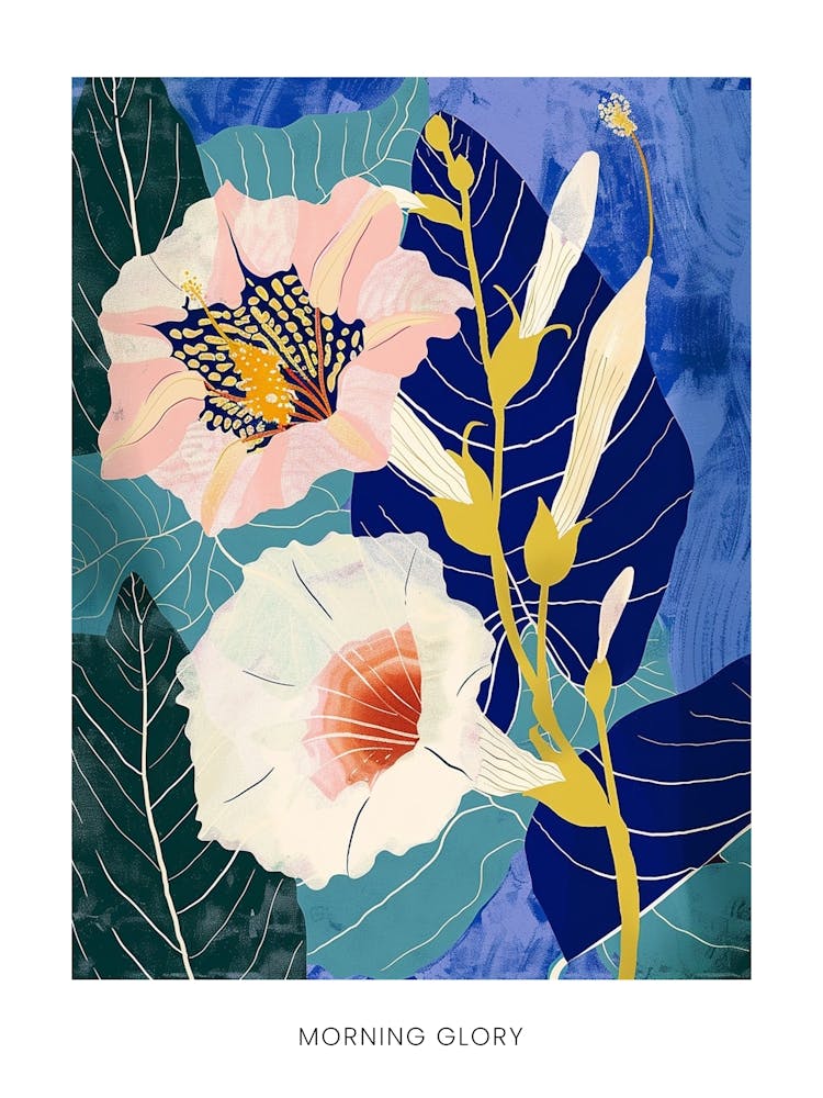 Colourful Flower Illustration Poster Morning Glory 2