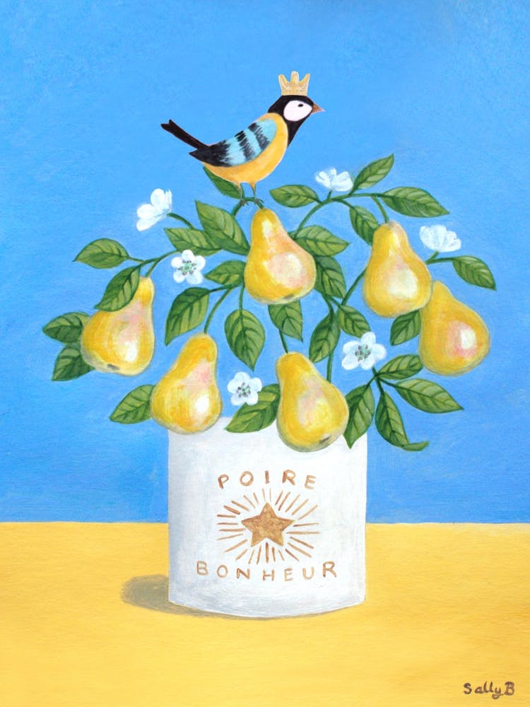 Birne mit Vogel