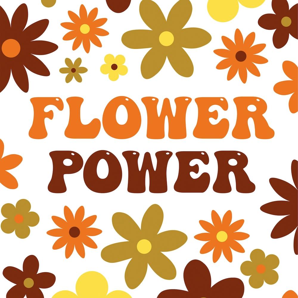 Flower Power Retro Square