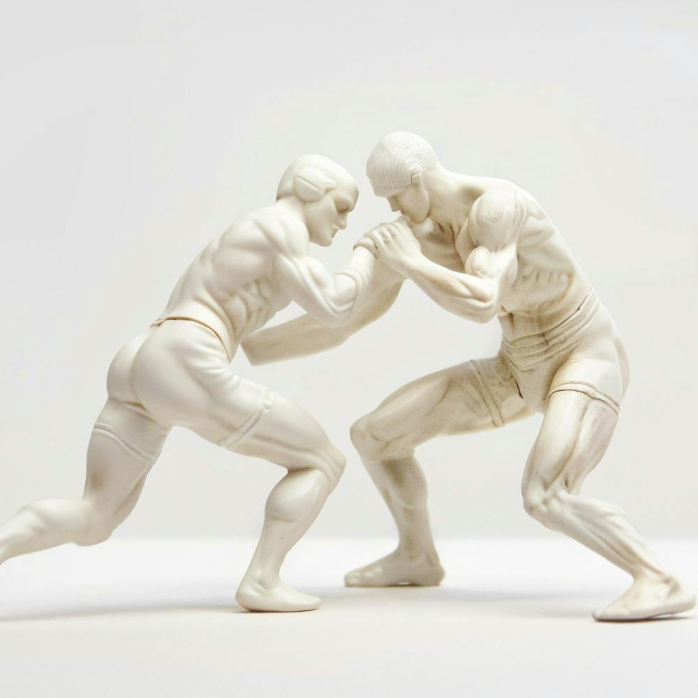 Two Wrestlers Fighting 2