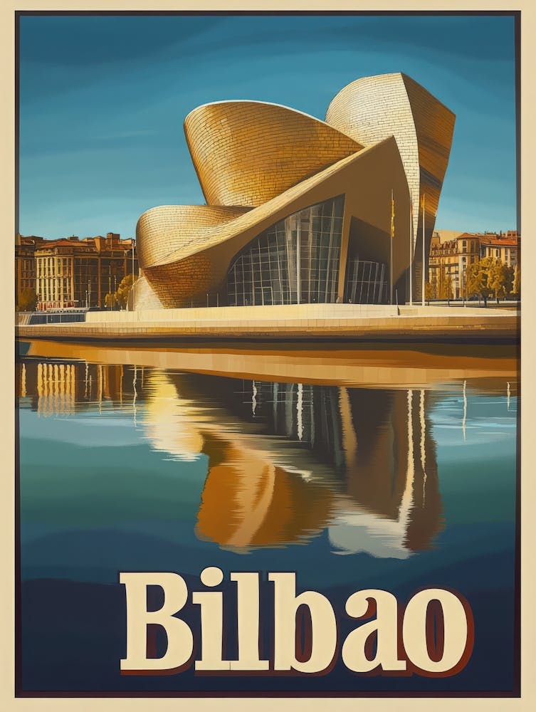 Aihrgdesign Une Affiche de Voyage Vintage de Bilbao 1