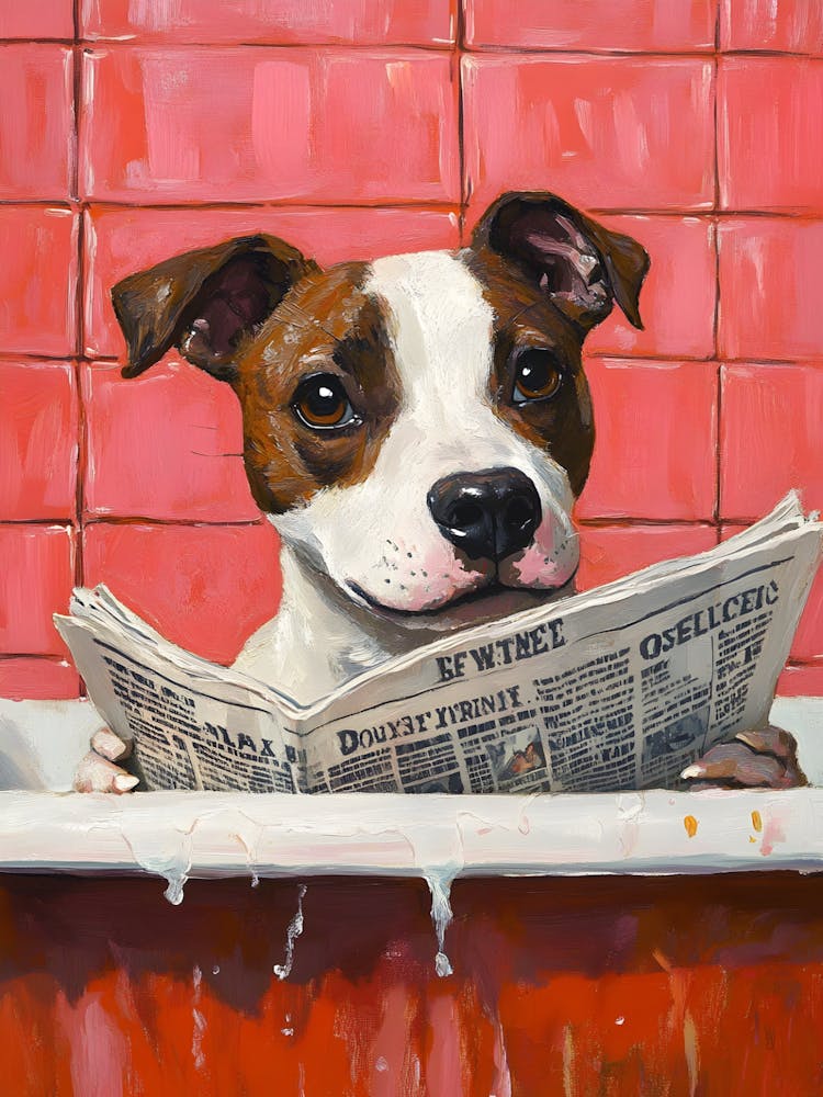 Dog Reading Newspaper